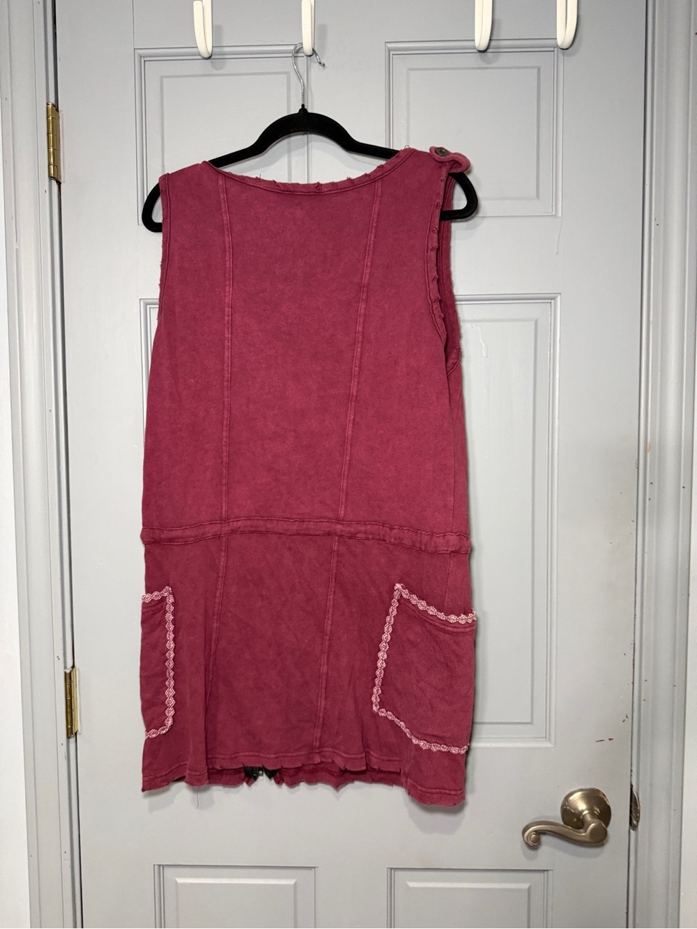 POL Berry-Pink Sleeveless Tunic dress with Button Neck - Picture 3 of 5